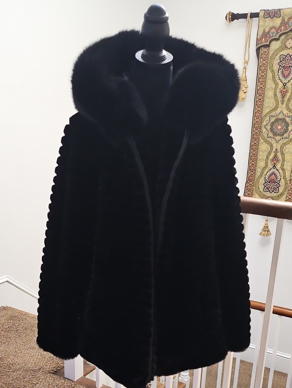 Faux Fur Black Coat
